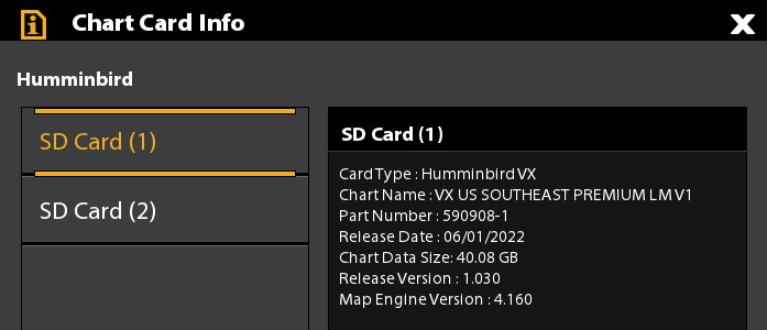 Determining card type loaded in your Humminbird unit. – Humminbird